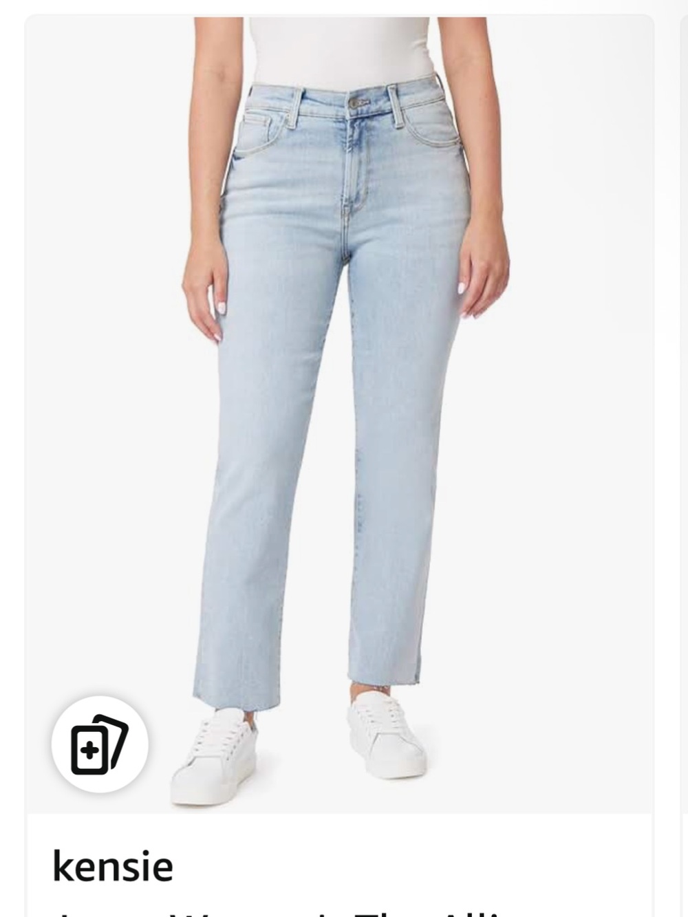 kensie Light Blue High-Rise Straight Jeans